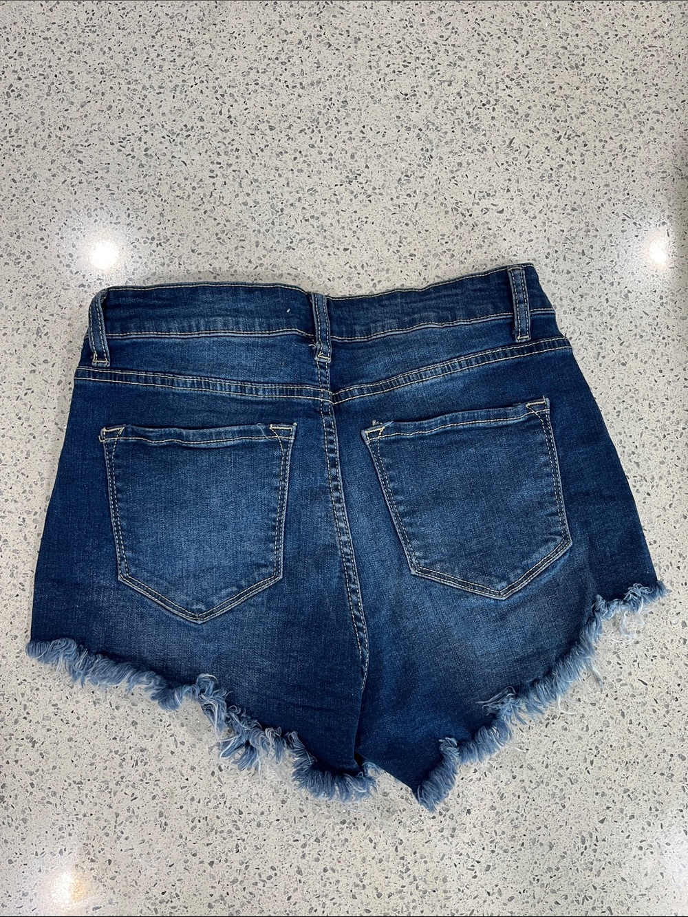 Kancan Frayed Hem Denim Shorts - Picture 2 of 4